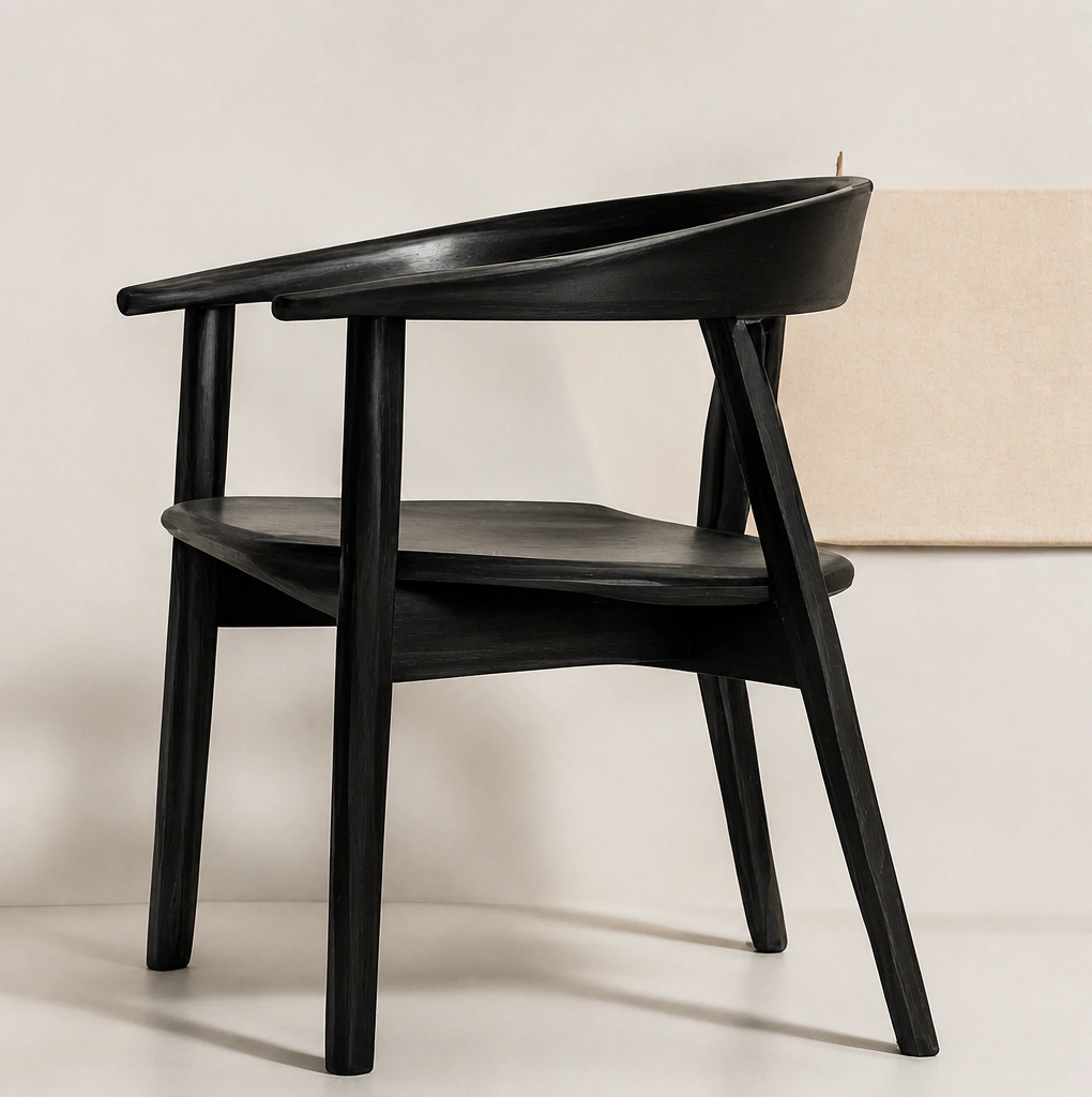 Black wooden dining chair