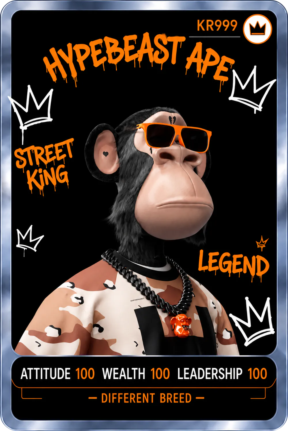 Hypebeast Ape KR999 card