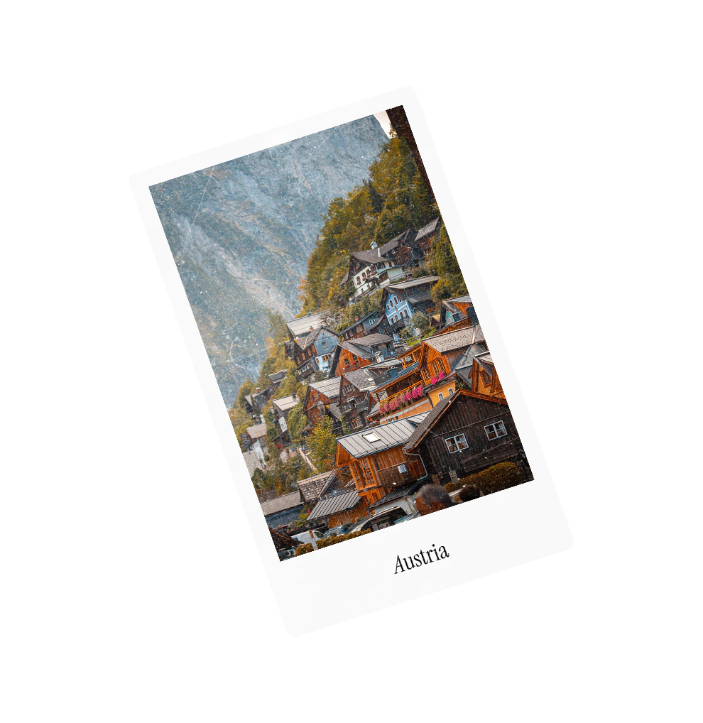A polaroid captioned Austria