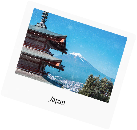 A polaroid captioned Japan