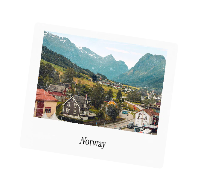 A polaroid captioned Norway
